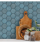 Blue Peel and Stick Kitchen Tiles